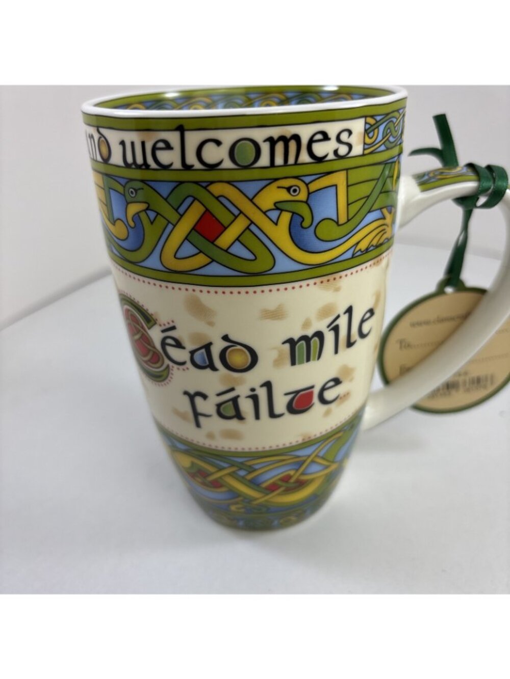 Irish Weave Ceramic Mug With by Clara Crafts ONE HUNDRED THOUSAND WELCOMES - Picture 3 of 6